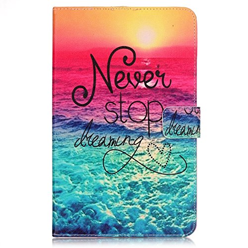 Galaxy Tab E 8.0 Case-UUcovers Slim Stand Soft TPU Flip Case Wallet Cover with Card Slots for Samsung Galaxy Tab E 8.0 SM-T377 4G LTE Verizon/SM-T375 Tablet-Never Stop