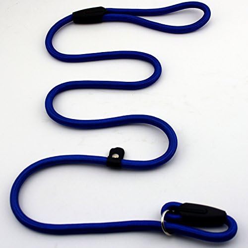 Gefryco Nylon Rope Dog Slip Training Leash Lead and Collar (Blue)