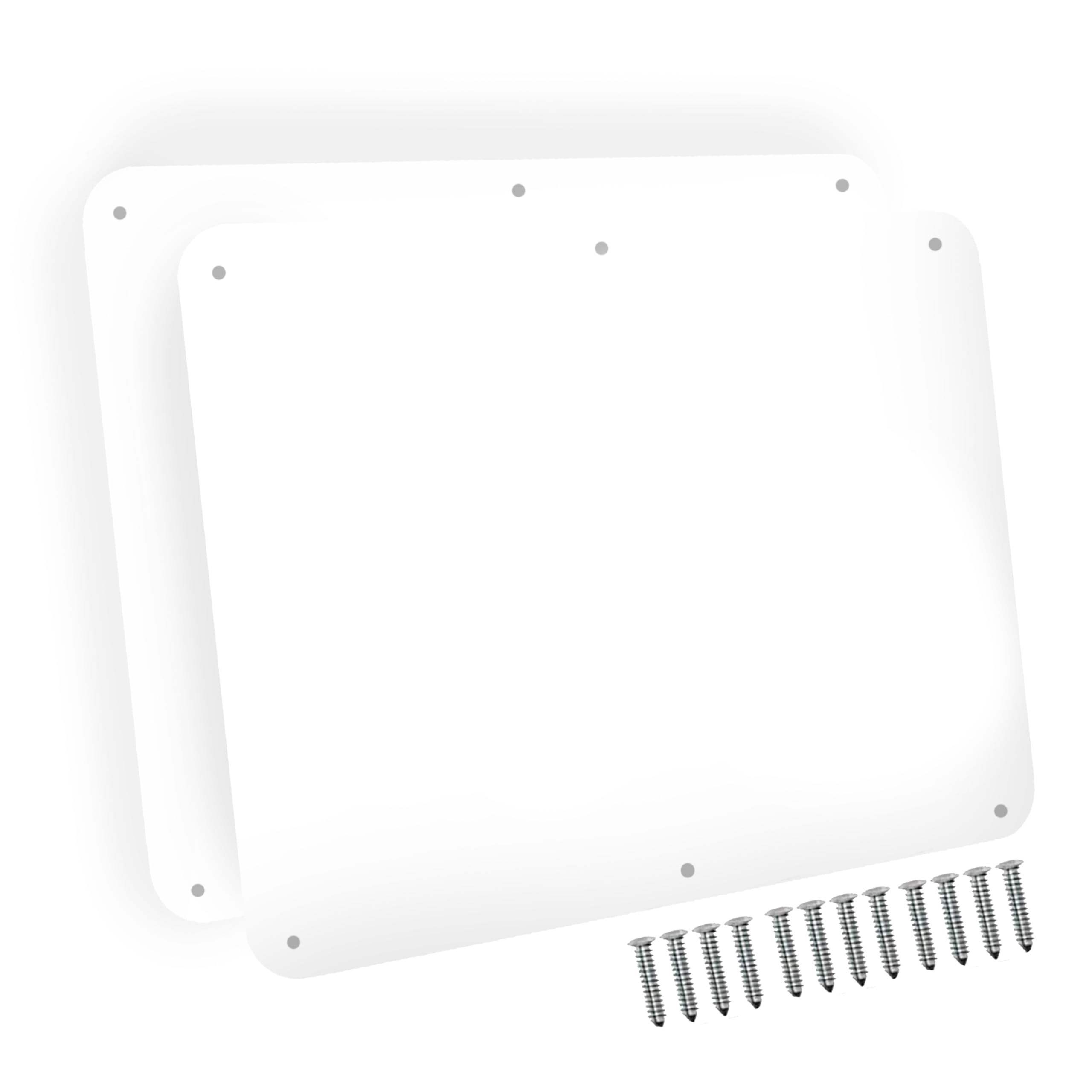 Photo 1 of 17.5inchX11.5inch Large Stainless Steel Plate for Magnets, 3M Adhesive Back, Mounting Screws, Ideal for Magnetic Shelf, Spice Holders, Colorful Magnets as a Gift. Mount Anywhere! (White, 2 Pack)