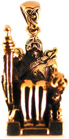 Dryad Designs Metal Individual Pendants Norse God Freyr On Throne Bronze Pendant Viking Pagan Bronze Model # ZPD2261_I