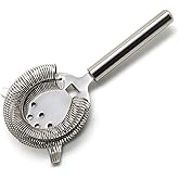 Cocktail Strainer Stainless Steel Bar Strainers Silvery Martini Strainer for Drinks Boston Shaker Mixing Glass Bartender Hawthorne Tools