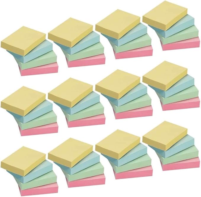 50 Pads Tiny Sticky Notes, 100 Sheets/Pad, 4 Colors Mini
