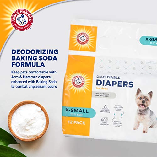Arm & Hammer for Pets for Pets Female Dog Diapers, Size XSmall, 72
