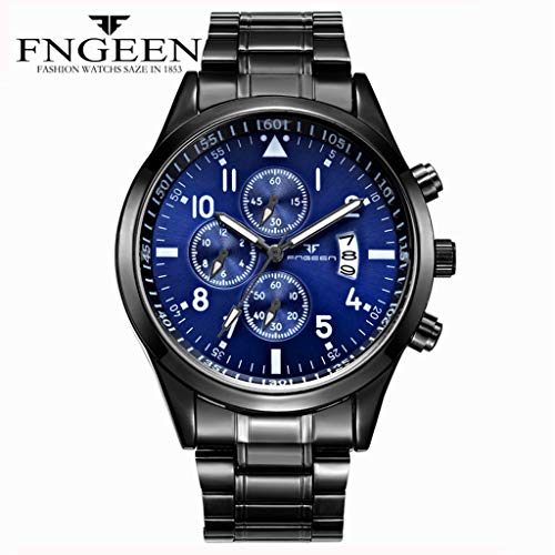 LUCAMORE Mens Luxury Casual Watch Quartz Analog Stainless Steel Band Waterproof Date Business Watch