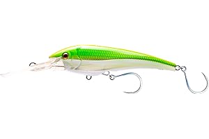Nomad Design DTX Minnow with Patented Autotune System - Distressed Baitfish Swimming Action, BKK Diablo