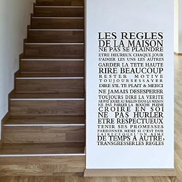 Smart House Wandtattoo Les Regles De La Maison Hausregeln Auf