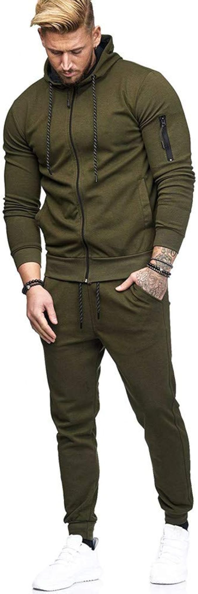 Amazon 上下スウェット メンズ Florrita 男性 無地 ランニングウェア 大きいサイズ フード付き 上下服 薄手 長袖私服 春 秋 冬用 ジップアップ 前開き スウェットセットアップ トレーナー ジップパーカー ルームウェア 部屋着 スポーツウェア トレーナー パーカー 通販