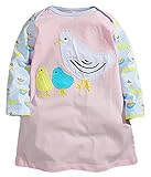 Fiream Little Girls Cotton Long Sleeve Cartoon Pattern Dress (S0085,3T)