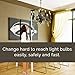 HighLight Chandelier Light Bulb Changer for High Ceilings - 6 Foot Telescoping Extension Pole with Sticky Bulb Grabber for Upward and Downward Facing Bulbs - For Candelabra Bulbs Only