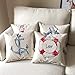 ULOVE LOVE YOURSELF Coastal Beach Throw Pillow Covers with Navigation Sailling Pattern Anchor-Lighthouse- Rudder-Life Buoy Nautical Cushion Covers Home Famaily Decorative Pillowcases 18”×18”,4Pack