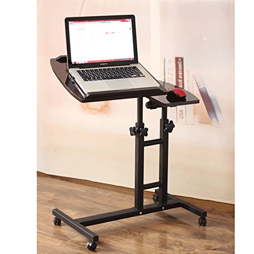 LIMAM Adjustable Computer Desk Portable Table On Wheels Disabled