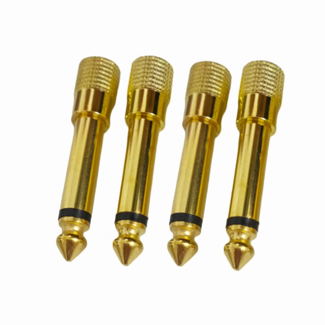 Photo 1 of bnafes 1/4 Mono to 1/8 Mono Adapter, 6.35mm TS Male Plug to 3.5mm Female (Mono to Mono) Audio Adaptor Audio Connector Golden - (4 Pcs)