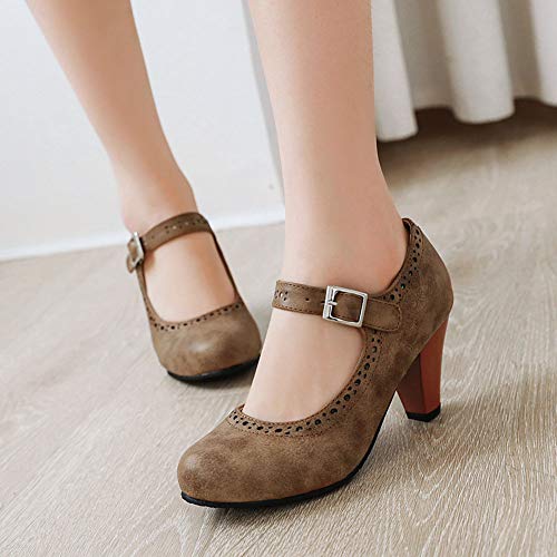 brown vintage heels mary jane pumps t strap block heels