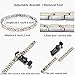 Magnetic Therapy Bracelet for Women 4 Element Stainless Steel Health Wristband Silver and Rose Gold Adjustable for Arthritis and Carpal Tunnel Pain Relief with 3000 Gauss Magnets for Health Care