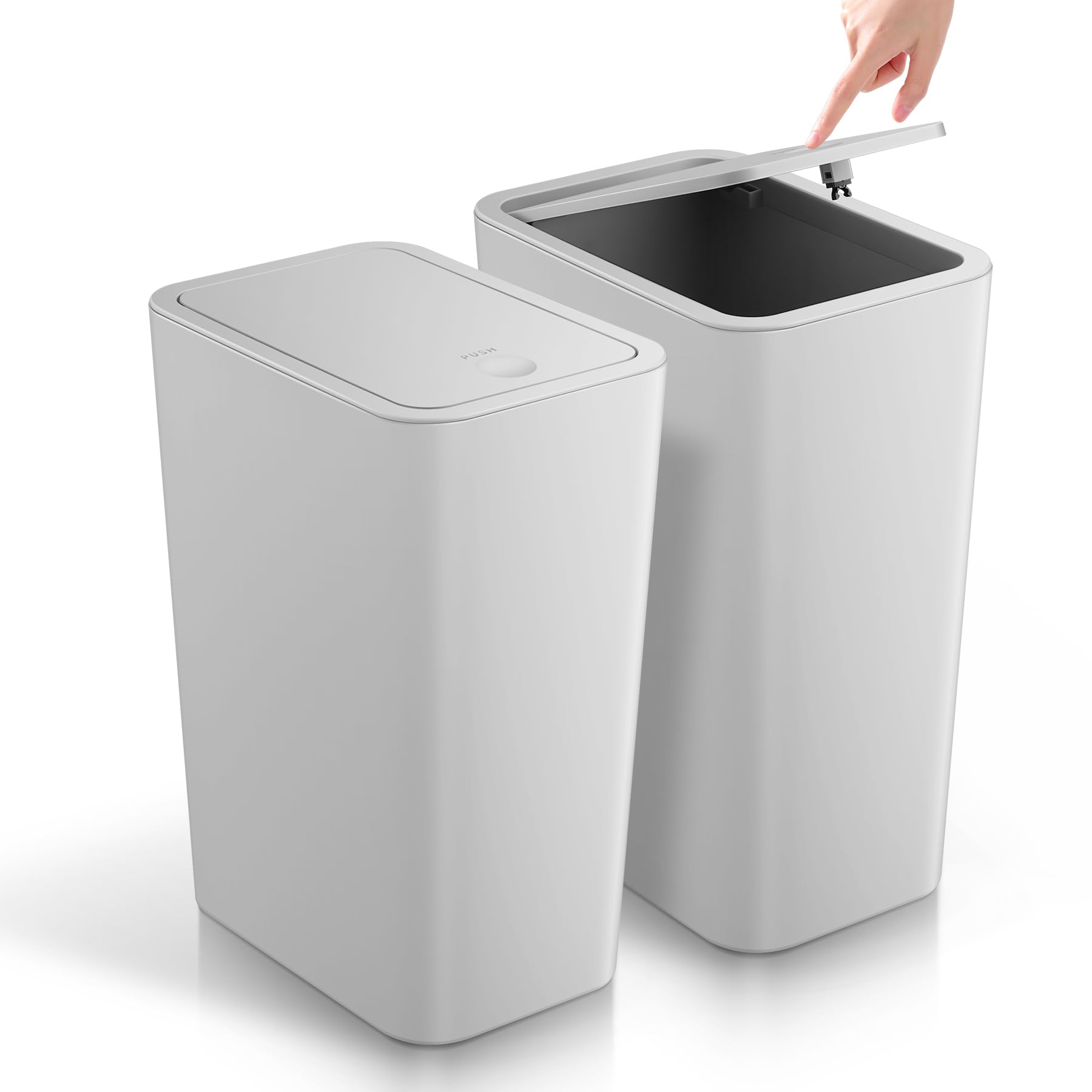 TIPGO Bathroom Trash Can with Lid, 4 Gallon / 15