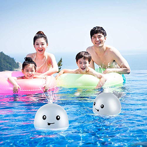 Baby Bath Toys for Toddlers Infant, Whale Water Spray Toys for Kids, LED Light Up Bathtub Shower Toys Squirt Toy Sprinkler Bath Toy, Lovely Baby Shines Pool Toy - Gray