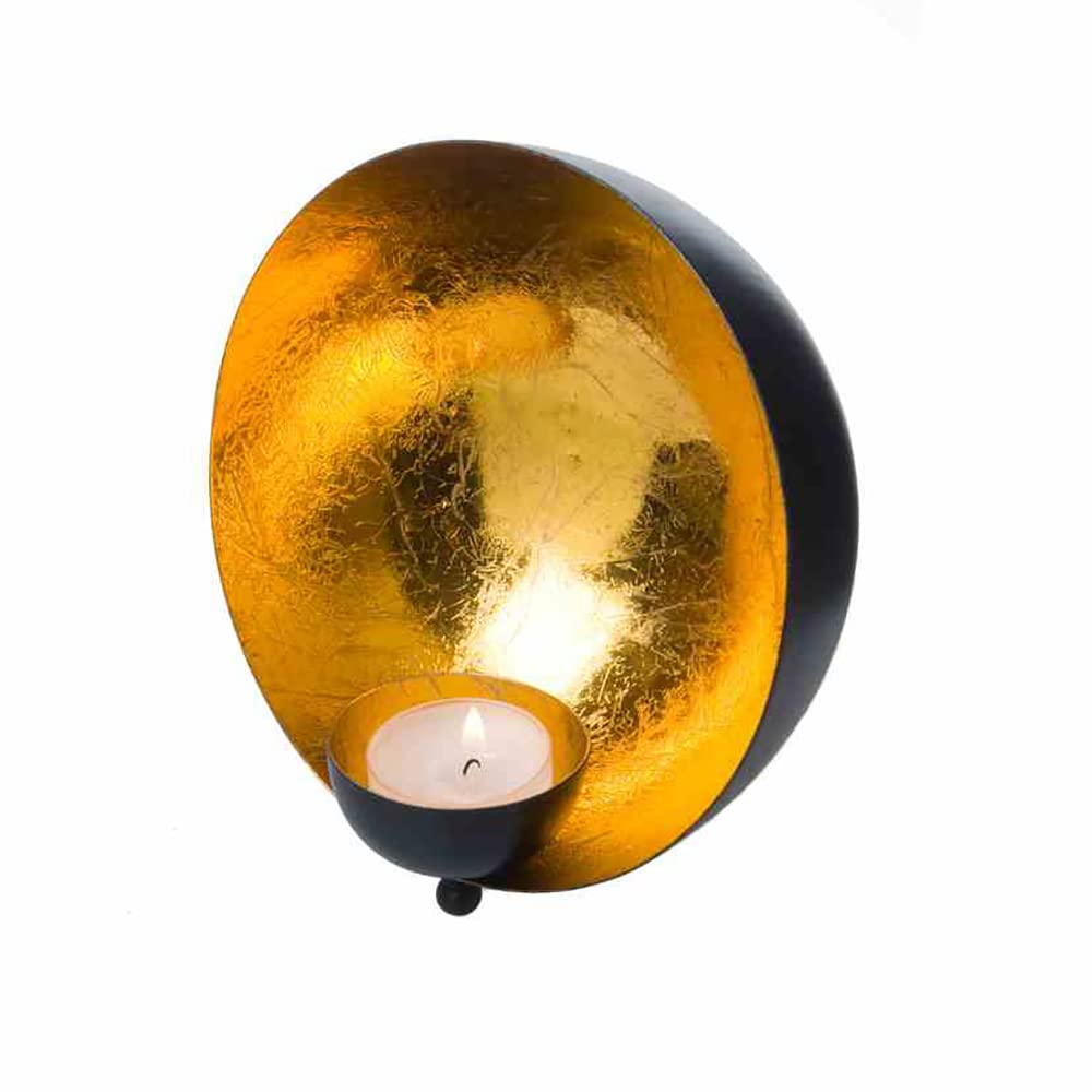 Tea Light Holder Wall Gold Set of 2 Metal Wall Decoration Living Room Decoration Gold for Christmas