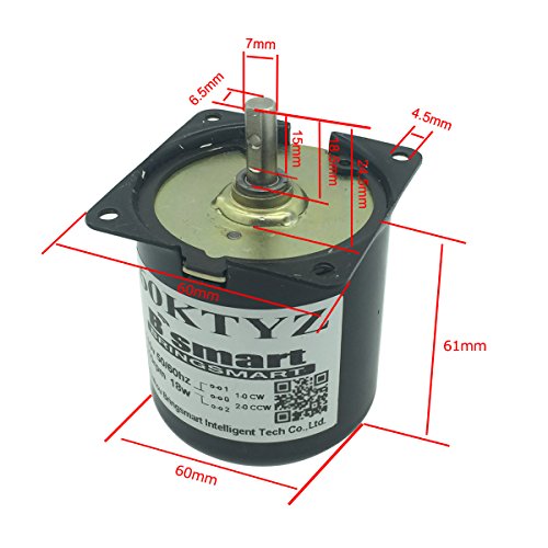 Bringsmart 60ktyz 110V 110rpm Ac Motor Low Noise Gearbox Electric Motor Barbecue High Torque 110V Synchronous AC Reduction Motor