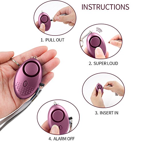 Personal-Alarm-IEKA-140-DB-Emergency-Safety-Key-Chain-Siren-Self-Defense-Security-Sound-Alarm-with-Safe-Mini-Flashlight-Best-for-Kids-Women-Elderly-Night-Workers-and-Valentines-Day-Gift-Purple