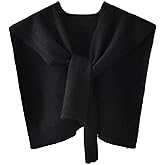 Women Sweater Shawl Wraps Y2K Knitted Tie Up Knotted Shoulder Cape Casual Travel Scarf Tops Trendy Preppy Streetwear