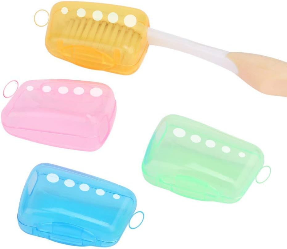 Plastic Toothbrush Cover - Dentist Choice Toothbrush Case Protector - Bristle Head Cover Great to Travel - Pack of 4-Sold by BIOBEAUTY