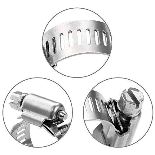 Anpro Pack of 12 Hose Clamp Stainless Steel Clamps Worm-Gear Hose Clamp, Miniature Power-Seal Worm-Drive Kit, 1/2-1-1/16(14-27mm)