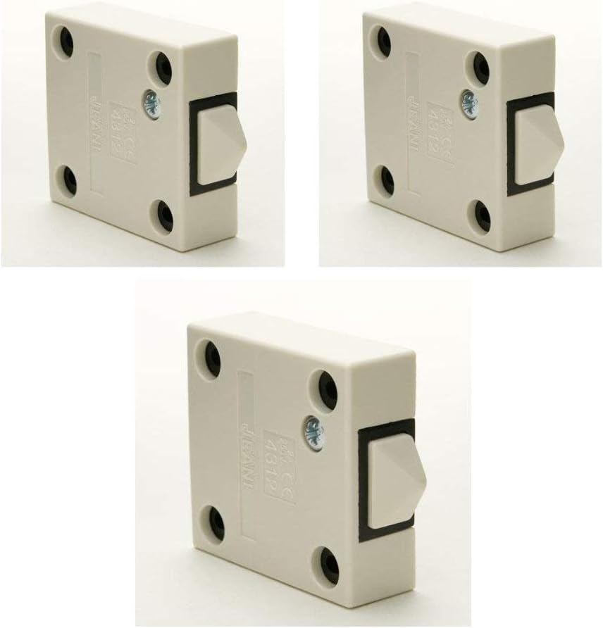 3 Pack JEANI 143W White Surface Push to Break Door Light Switch 2A