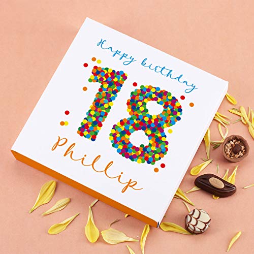 Herz & Heim® Lindt Geschenk-Pralinen zum 18. Geburtstag - in persönlicher Banderole mit Wunschtext und Name – Bild 3