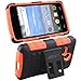 LG Sunrise Case, LG Lucky Case - Armatus Gear (TM) Tactical Hybrid Armor Case Holster Combo Dual Layer Protector with Kickstand For NET10 LG Sunrise L15G and TRACFONE LG Lucky L16C - Orange/Black