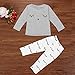 Efaster Cute Baby Boy Girl Cute Eyelash Print T-shirt Tops+Pants Outfits Clothes