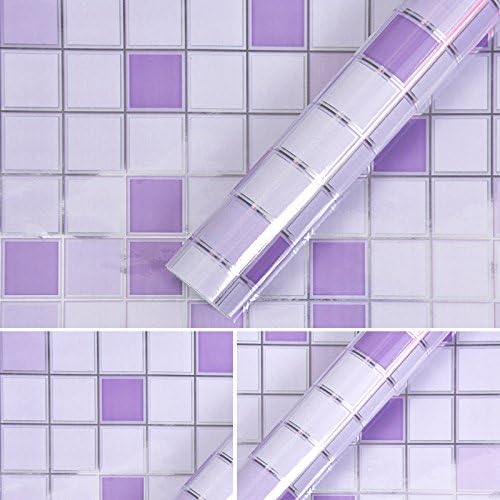 WJIANLL Bathroom mosaic wallpaper Self-adhesive wallpaper bathroom toilet tile sticker waterproof Wall sticker kitchen anti-oil sticker 60 * 500cm