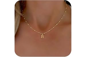 De Amo Sara Initial Necklaces for Women, Dainty A-Z Pendant Letter Charm Necklace Personalized Name Necklaces for Women Trendy Jewelry Gift