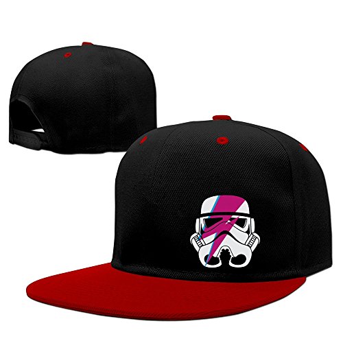 Aladdin Sane Storm Trooper Face Men Flexfit Baseball Snapback Hat Red