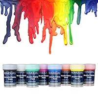 individuall Premium Fabric & Textile Paints Professional Grade Clothing Paint Set - Art and Hobby Paints - Craft Paint Set with 8 x 0.7 fl oz - Vivid Colors - for Beginners, Students, Artists