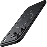 JETech Magnetic Slim Case for iPhone 17 Pro Max 6.9-Inch, Compatible with MagSafe, Ultra-Thin Lightweight Minimalist Phone Cover with Matte Finish and Full Camera Lens Protection (Black)