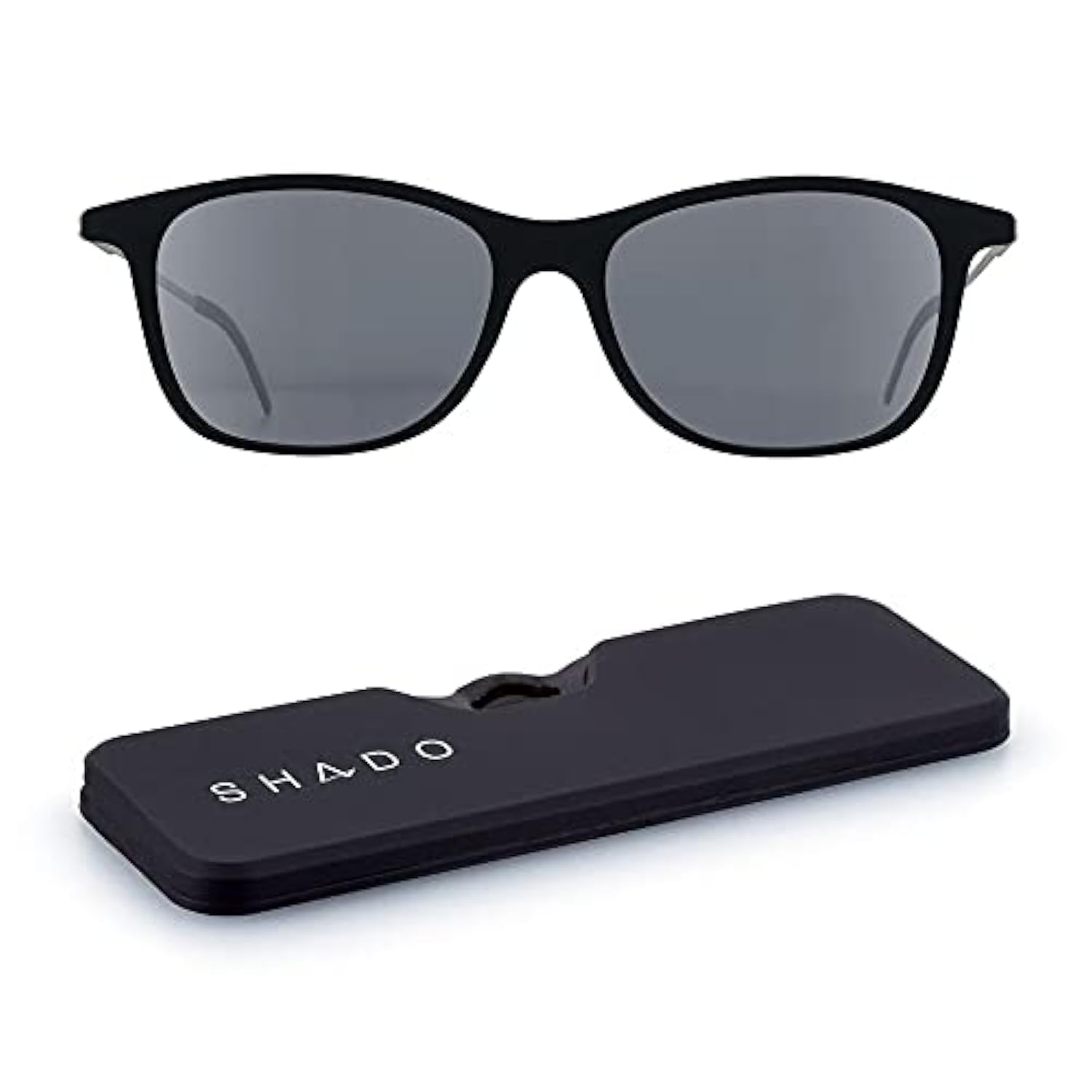 ThinOptics Menlo Park Sunglasses - Polarised Rectangular Sunglasses - Full UV Protection - Ultra-Thin, Light & Compact - Includes Magnetic Case That Attaches to Your Phone - Unisex-Adults