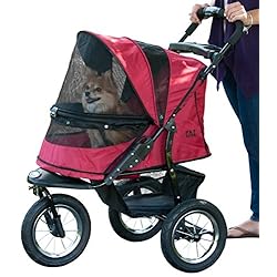 Pet Gear No-Zip Jogger Pet Stroller Zipperless Entry Rugged Red
