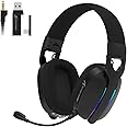 ATTACK SHARK L90 Ultra-Light Wireless Headset for Xbox/PS4/PS5/PC,RGB,Foldable,Triple- Mode-2.4Ghz/Bluetooth/Wired Gaming Headphone with mic,40mm Driver,7.1 Surround Sound,Customize via Software-Black