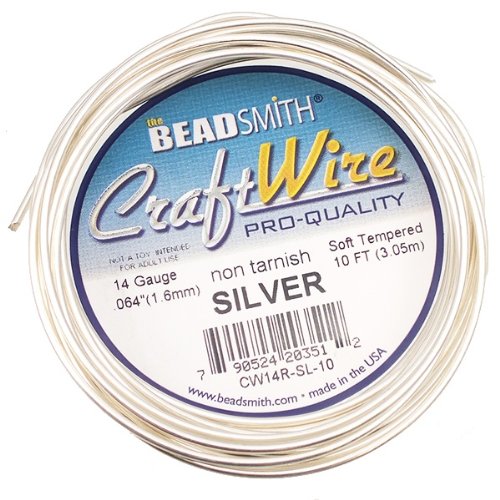 14 Gauge Round Wire Silver Plated Copper 10 Feet