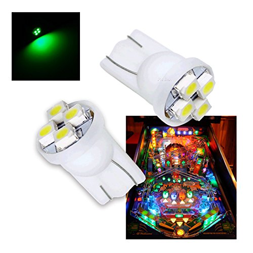 PA 10PCS #555 T10 4SMD LED Pinball Machine Light Bulb Green-6.3V