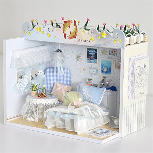 WYD 3D Miniature Handmade Wooden Assemble Dollhouse,Micro Landscape Model,Creative DIY Handmade Wooden House