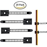Adjustable Cable Clips, 3M Self - Adhesive Cable Clamps, Wire Clips with Optional Screw Mount for Car, Multi Cables, Festive Ornaments (20 Pack)