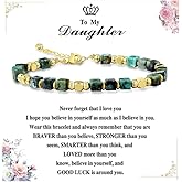 Yatumery To My Daughter Gifts From Mom Natural Stone Beaded Bracelets For Women Positive Energy Protection Bracelet Strength Bracelets For Teenagers Healing Jewelry Get Well Birthday Gifts for Women