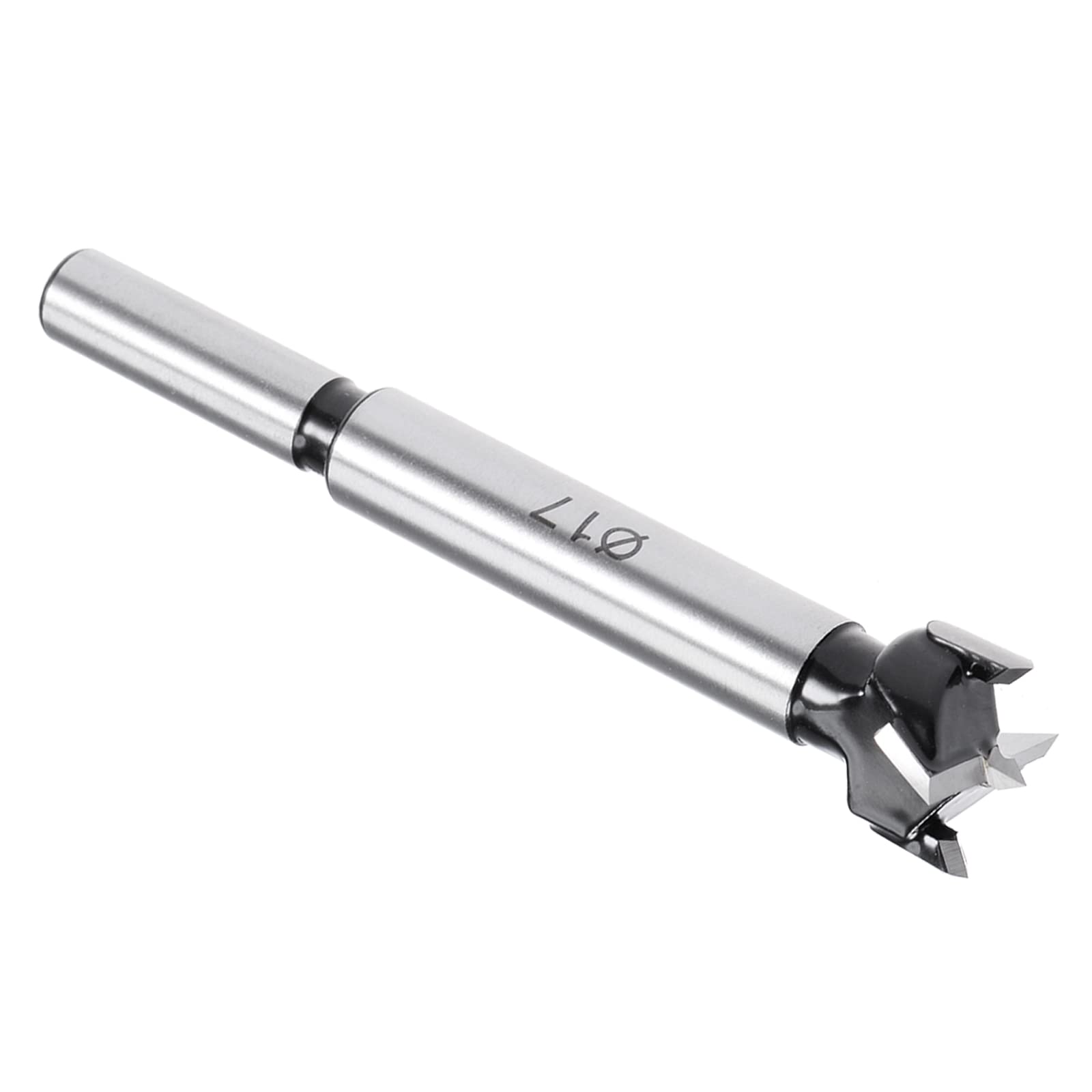 Kozelo Forstner Drill Bit - [17mm] Tungsten Carbide Auger Opener for Wood Furniture Hinge Woodworking Use, Round Shank, Black