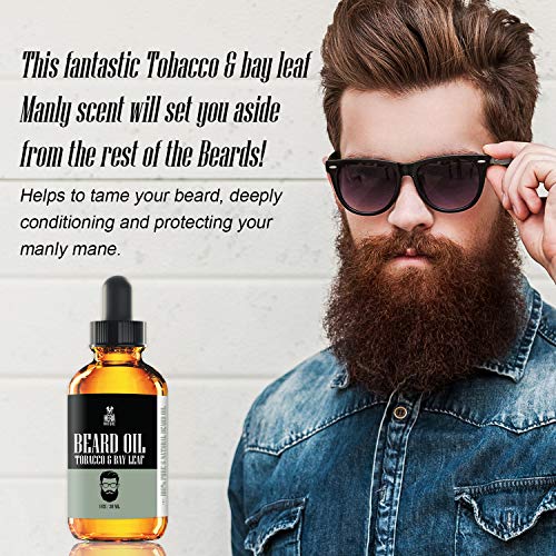 Hera Nature Beard Oil Conditioner for Men - Tobacco & Bay Leaf, Natural Ingredients, Keeps Beard and Mustache Full, Reduce Itchy, Promote Healthy Growth, Soft and Healthy, Vegan and Cruelty Free. - Thumbnail 3