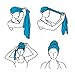 LMVERNA Head Scarf Jersey Hijab Scarves Polyester Scarf Printe Scarves Long Stretch Turban Head Wrap for Women (Navy-cashew)