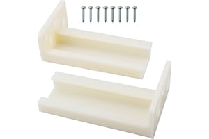 AILLSA R 7265 Drawer Track Back Plate, 3/8 in. x 1 in., Plastic, Left and Right, Beige (1 Pair)