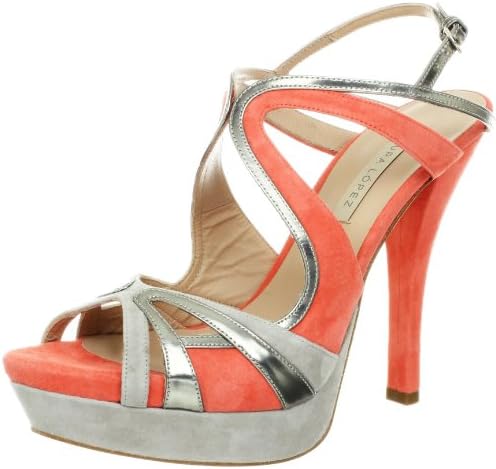 Pura Lopez Women's Open Toe Strappy Platform Sandal,Dubarry/Pearl Grey/Aluminio,41 EU/10 M US