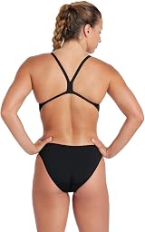 ARENA Solid Challenge Team One Piece Women's Swimsuit, Black-White view 2