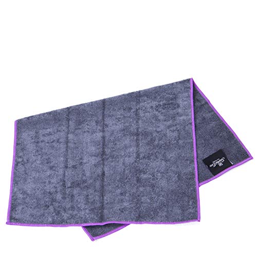 The Perfect Yoga Hand Towel 2SET - Super Soft, Sweat Absorbent, Multicolored Wicking, Non-Slip Bikram Hot Yoga Rug for Pilates Lovers (Hand Towel - Dark Gray | Purple Edge - 2pcs) - Thumbnail 4